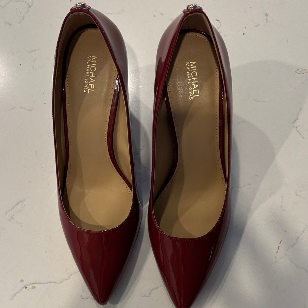 MICHAEL Michael Kors Women's Wine Patent Pointed-Toe Pumps